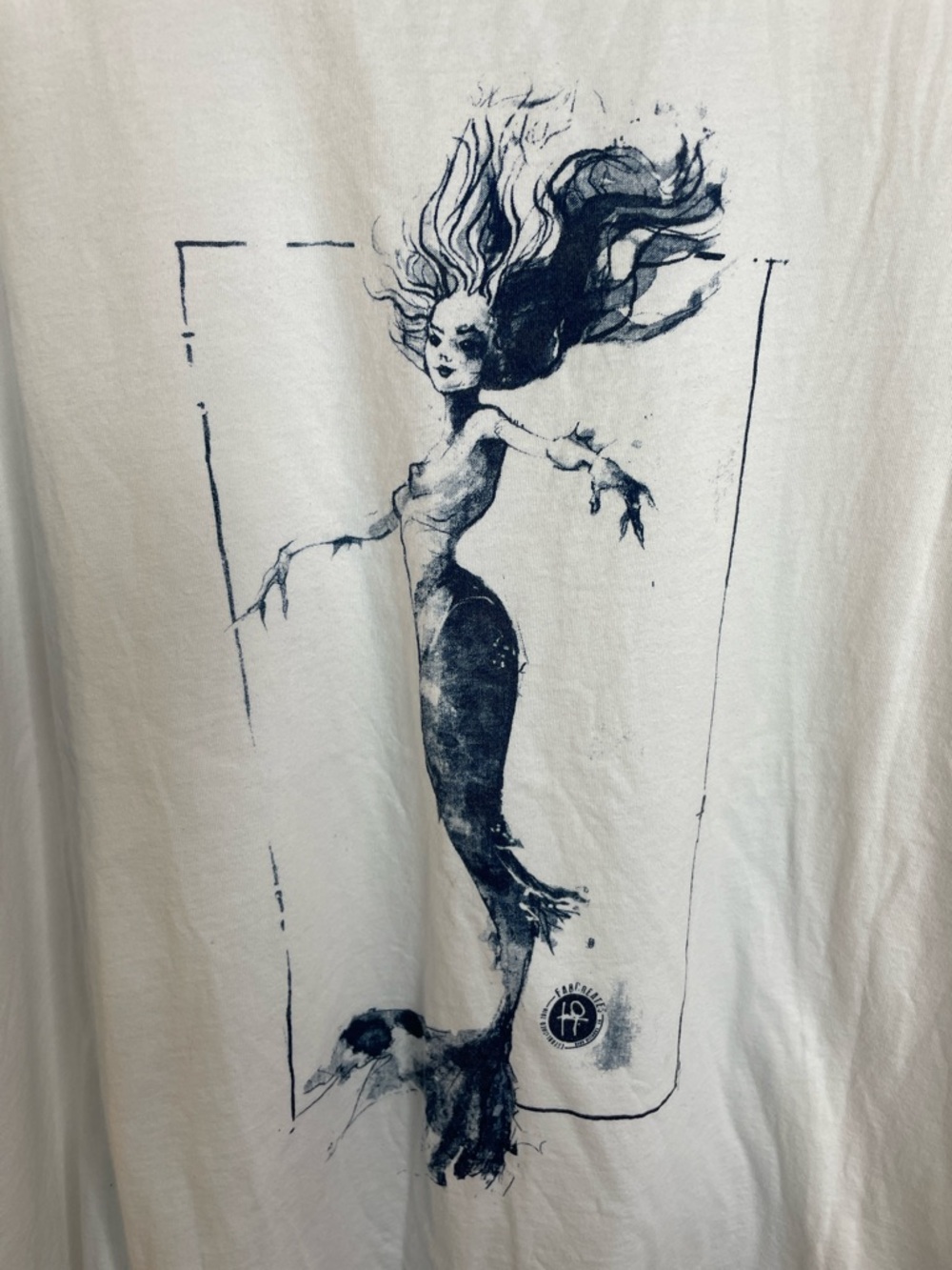 Dancing Mermaid Tank Top FabCreates White Blue Size XXL